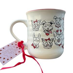 NWT - Petal & Pearl Dog Print Valentine’s Day Ceramic Mug
